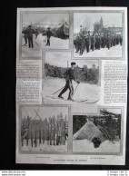 Manovre Militari D'inverno In Norvegia Stampa Del 1907 - Other & Unclassified