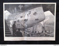 Incrociatore Giapponese Yakumo + Port Arthur (oggi Lüshunkou) Stampa Del 1905 - Otros & Sin Clasificación