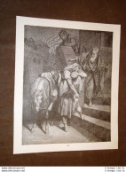 Incisione Di Gustave Dorè Del 1880 Bibbia Samaritano Locanda Bible Engraving - Voor 1900