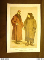 Costume Tipico In Mongolia Ed Al Polo Nel 1883 Razza Gialla Cromolitografia - Voor 1900