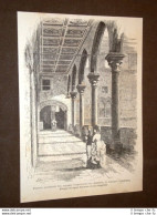 Rarissima Veduta Del 1878 Portico Del Palazzo Vitelleschi In Corneto Tarquinia - Avant 1900