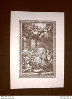 Litografia Natale La Natività Missale Romanum Del 1712 Ristampa - Andere & Zonder Classificatie