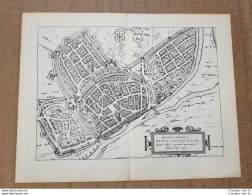 Veduta Della Città Di Wesel Vestfalia Anno 1574 G. Braun E F. Hogenberg Ristampa - Geographische Kaarten