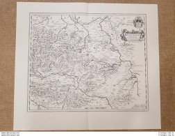 Carta Geografica O Mappa Mansfeldia Comitatus Anno 1640 Di W. Blaeu Ristampa - Carte Geographique