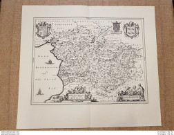Carta Geografica O Mappa Montgomeria Et Mervinia Anno 1667 Joan Blaeu Ristampa - Geographische Kaarten