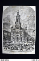 Esterno Della Chiesa Santa Trinità Di Parigi Incisione Del 1871 - Vor 1900