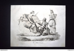 Incisione D'allegoria E Satira Italia, Francia, Tradimento Don Pirlone 1851 - Vor 1900