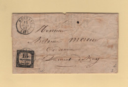Mornant - 68 - Rhone - 1863 - Timbre Taxe 15c - Enregistrement Des Domaines - 1849-1876: Période Classique