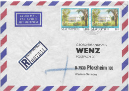 Postzegels > Afrika > Mauritius (1968-...)> Aangetekende Brief Met Paartje Van 2 Postzegels (17907) - Mauricio (1968-...)