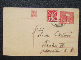 GANZSACHE Levice - Praha 1920  Hradčany // P5974 - Covers & Documents