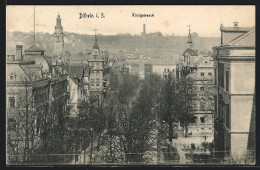 AK Döbeln I. S., Königstrasse Mit Bäumen  - Döbeln