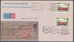 Inde India 1983 Special Cover Inpex, Stamp Exhibition, AeroPhilately Day, Queen Victoria Stamp, Birds Pictorial Postmark - Cartas & Documentos