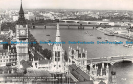 R116425 River Thames From The Victoria Tower. Houses Of Parliament. London. RP. - Otros & Sin Clasificación