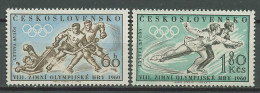 Czechoslovakia 1960 Olympic Games Squaw Valley Set Of 2 MNH - Invierno 1960: Squaw Valley