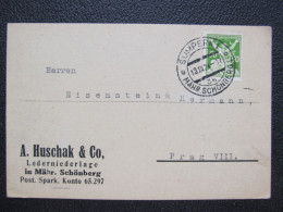 BRIEF Šumperk - Praha A. Huschak 1924   // P5992 - Briefe U. Dokumente