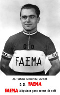 PHOTO CYCLISME REENFORCE GRAND QUALITÉ ( NO CARTE ), ANTONIO GIMENEZ QUILES TEAM FAEMA 1958 - Cyclisme