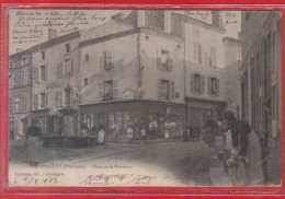 Carte Postale 43. Paulhaguet  Place De La Fontaine   Très Beau Plan - Sonstige & Ohne Zuordnung