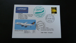 Premier Vol First Flight Frankfurt To Tbilisi Georgia Boeing 747 Lufthansa 2006 - Erst- U. Sonderflugbriefe