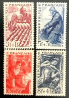 1949 FRANCE N 823 A 826 - MÉTIERS - MÉTALLURGISTE / MINEUR / PÊCHEUR / AGRICULTEUR - NEUF** - Unused Stamps