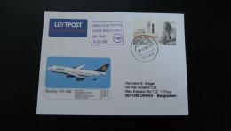 Premier Vol First Flight Koln To Dhaka Bangladesh Boeing 747 Lufthansa 2006 - Premiers Vols