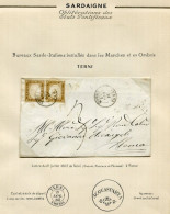 ITALIA, LETTERA DA TERNI PER ROMA DEL 1862 FRANCOBOLLI DALLA SARDEGNA - Sardaigne