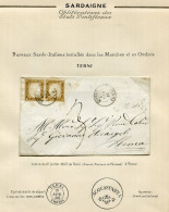 ITALIA, LETTERA DA TERNI PER ROMA DEL 1862 FRANCOBOLLI DALLA SARDEGNA - Sardinia