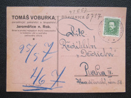 BRIEF Jaroměřice - Praha T. Voburka Pekařství 1931 // P5996 - Lettres & Documents