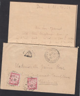 LETTRE AVEC CONTENU DE PARIS SANS AFFRANCHISSEMENGT TAXEE A L'ARRIVEE A CHARLEVILLE A  CENTIMES,1925. - 1859-1959 Covers & Documents