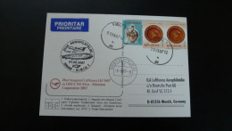 Premier Vol First Flight Sibiu Romania To Munchen DHC8 Lufthansa 2007 - Cartas & Documentos