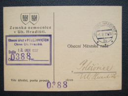 BRIEF Uherské Hradiště - Polešovice Nemocnice 1937 Portofrei  // P6012 - Storia Postale