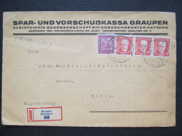 BRIEF Graupen Krupka - Bílina Sparkasse 1932 Fischl-Prosslinger // P6022 - Lettres & Documents