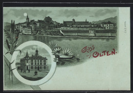 Mondschein-Lithographie Olten, Ortsansicht Mit Post  - Olten