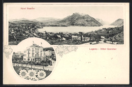 AK Lugano, Hotel Sommer, Ortsansicht Aus Der Vogelschau  - Lugano