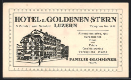 Künstler-AK Luzern, Hotel Z. Goldenen Stern Von Familie Gloggner  - Lucerna
