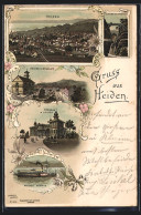 Lithographie Heiden, Kurhaus, Kirchplatz, Bodensee-Dampfer  - Heiden