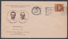 Inde India 1967 Special Cover International Lincoln - Gandhi Philatelic Exhibition, Indo-American, Pictorial Postmark - Lettres & Documents