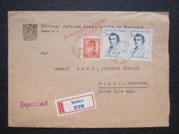 BRIEF  Votice - Praha Vokovice 1948 Záložna   // P6047 - Briefe U. Dokumente