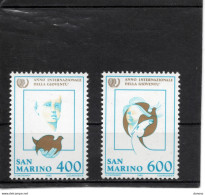 SAINT MARIN 1985 Année International De La Jeunesse, Yvert 1115-1116, Michel 1321-1322 NEUF** MNH - Unused Stamps