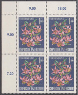 1966 , Mi 1210 ** (1) -  4er Block Postfrisch - Alpenflora - Türkenbund - Nuevos