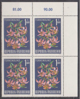 1966 , Mi 1210 ** (2) -  4er Block Postfrisch - Alpenflora - Türkenbund - Nuevos
