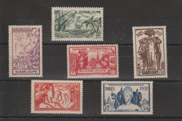 Guadeloupe 1937 Expo Paris 133-138, 6 Val ** MNH - Ungebraucht
