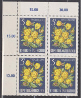 1966 , Mi 1212 ** (1) -  4er Block Postfrisch - Alpenflora - Europäische Trollblume - Nuevos