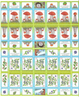 Latvia: Mint Sheetlets, Berries And Mushrooms In Latvia, 2008, Mi#739-40, MNH. - Mushrooms