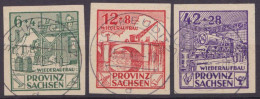 MiNr 87/9 B, O, "Wiederaufbau", Geschnitten, Alle Klar "Schkeuditz" - Used