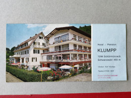 Hotel "Klumpp" - Schönmünzach / Schwarzwald - Germany, Vintage Tourism Brochure, Prospect, Guide (pro3) - Cuadernillos Turísticos