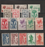 Guadeloupe 1947 Série Courante 197-213, 17 Val ** MNH - Neufs