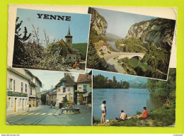 73 YENNE N°1925 Yenne Et Le Rhône En 1972 Coopérative Agricole Hôtel Tabac Café Fontaine Pêche à La Ligne Bétonnière - Yenne