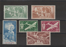 Guadeloupe 1942-46 Divers PA 1 à 6 6, Val **  MNH - Posta Aerea