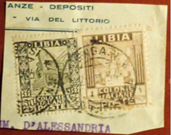 R 205 - Regno ITA - Colonie Libia 1921-33  50 C. + 1 L. - Usato - Libia
