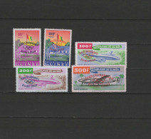 Guinea 1960 Olympic Games Rome, Airplanes Set Of 5 With Overprint (100Fand 500F Red O/p) MNH -scarce- - Verano 1960: Roma